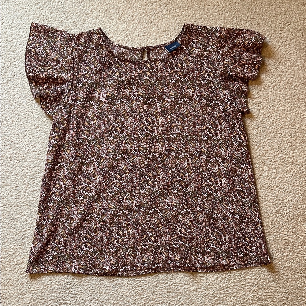 Daytrip Floral Ruffle Sleeve Top